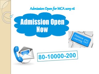 Admission Open for MCA2015-16
 