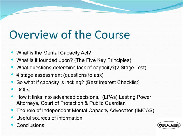 MCA 2005 DoLs Briefing | PPT