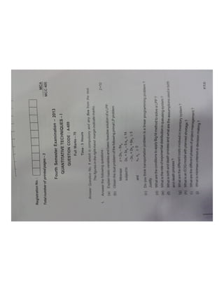 BPUT MCA 4th sem 2013