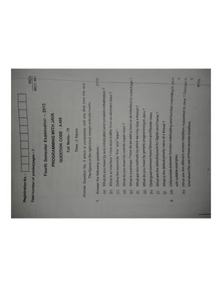 BPUT MCA 4th sem 2013