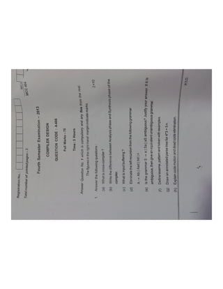 BPUT MCA 4th sem 2013