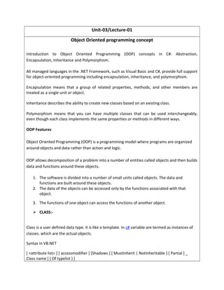 Mca 504 dotnet_unit3 | DOC