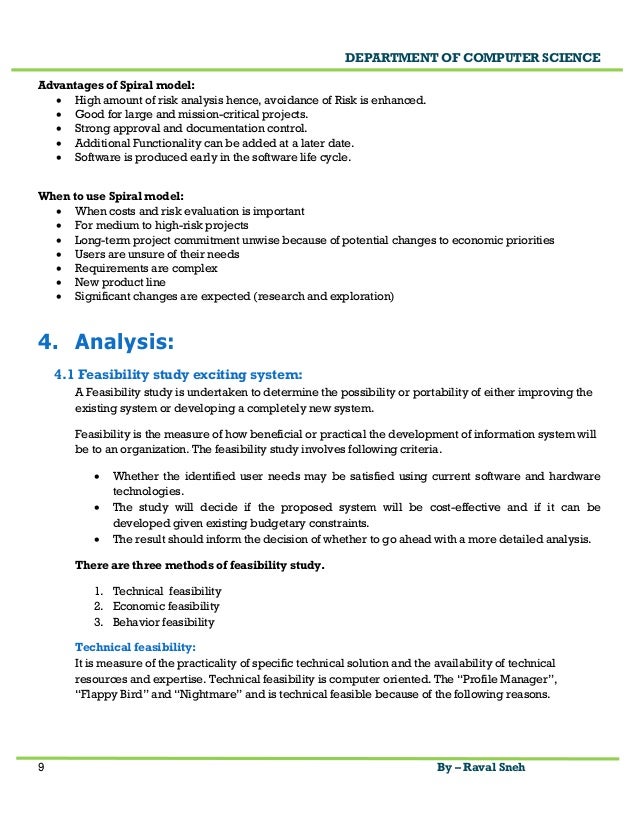 feasibility life project cycle report Android Unity3D Documentation And Game Application