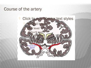 Course of the artery
           Click to edit Master text styles
               Second level
               Third level
                    Fourth level
                          Fifth level
 