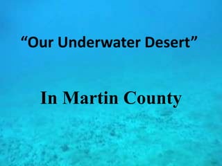 “Our Underwater Desert” In Martin County 
