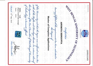 Mca degree certificate