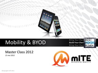 Mobility  &  BYOD  
  
Master  Class  2012  
15  mei  2012  

  
 