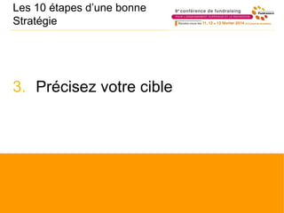 Les 10 étapes d’une bonne
Stratégie
3. Précisez votre cible
 