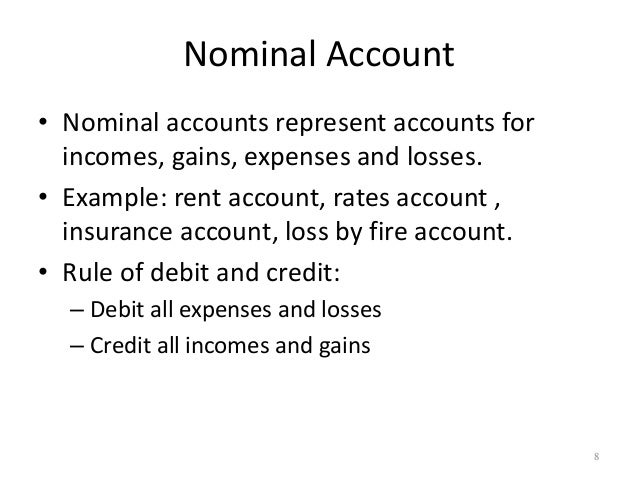 What are nominal accounts?