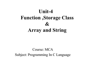 Handling
Input/output
&
Control Statements
Course: MCA
Subject: Programming In C Language
 