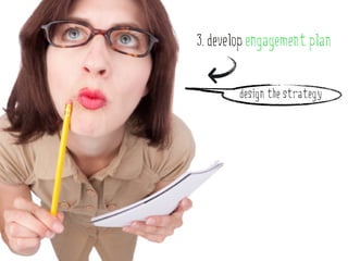 3. develop engagement plan


        design the strategy
 