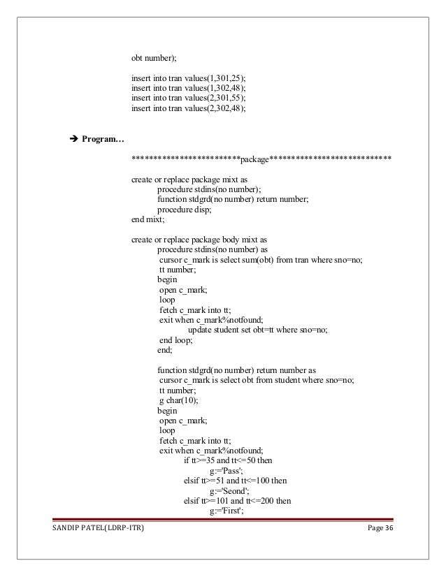 Write pl sql program to find student grade using nested if