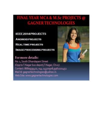Real Time projects for MCA Msc students