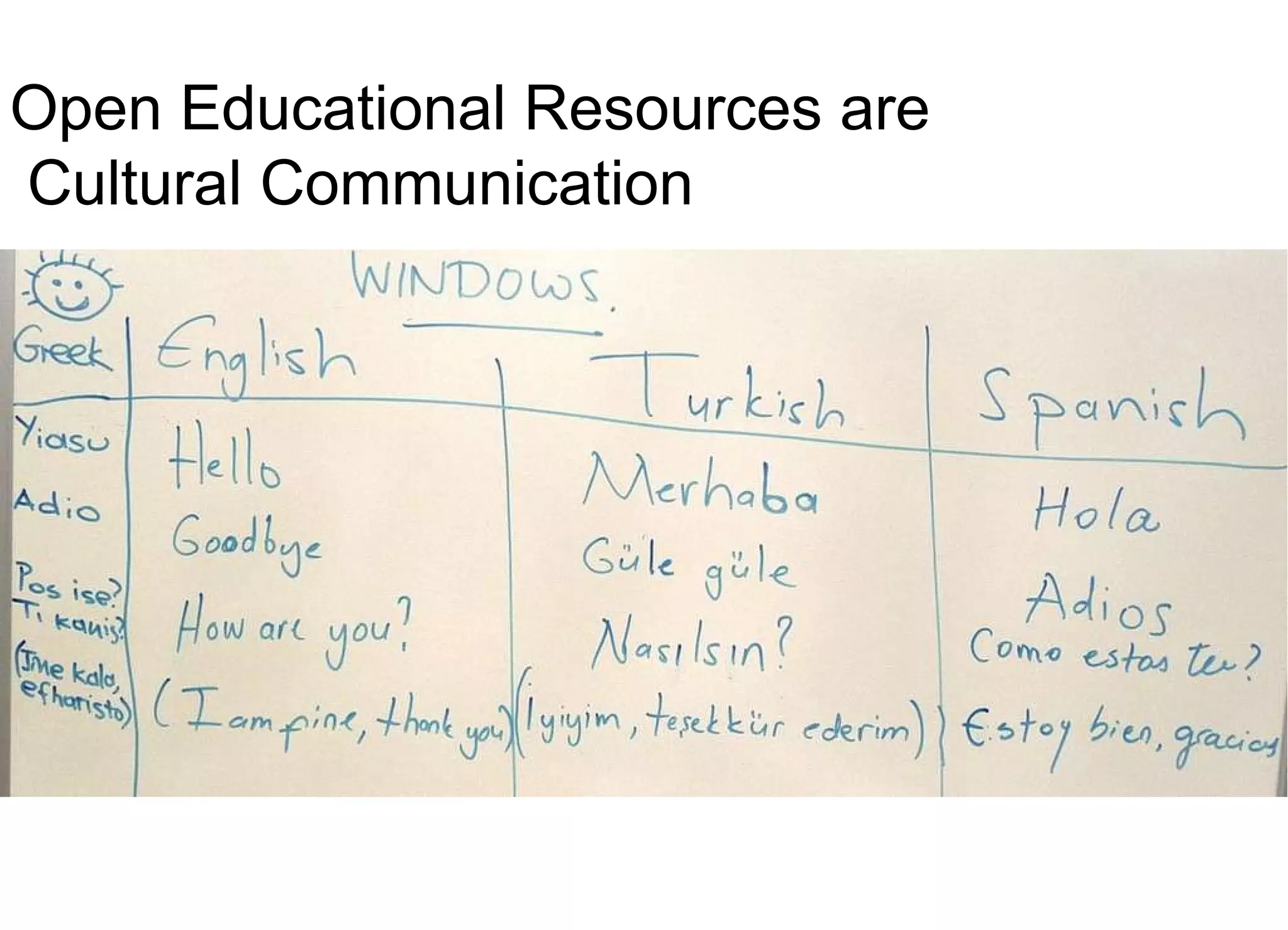 Open Educational Resources are  Cultural Communication 