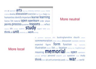 More neutral More local 