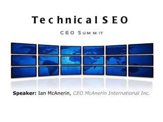 Technical SEO CEO Summit Speaker:  Ian McAnerin,  CEO McAnerin International Inc. 
