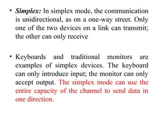 Simplex Mode Device Computer Network Unit 1: Introduction, Guided and Unguided media | PPT