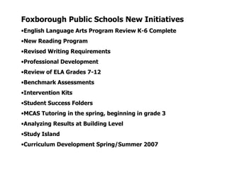 Foxbrough Training Kit MCAS Presentation - Foxborough Public Schools | PPT