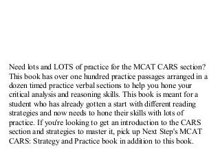 MCAT Verbal Practice: 108 Passages for the New CARS Section (More MCA…