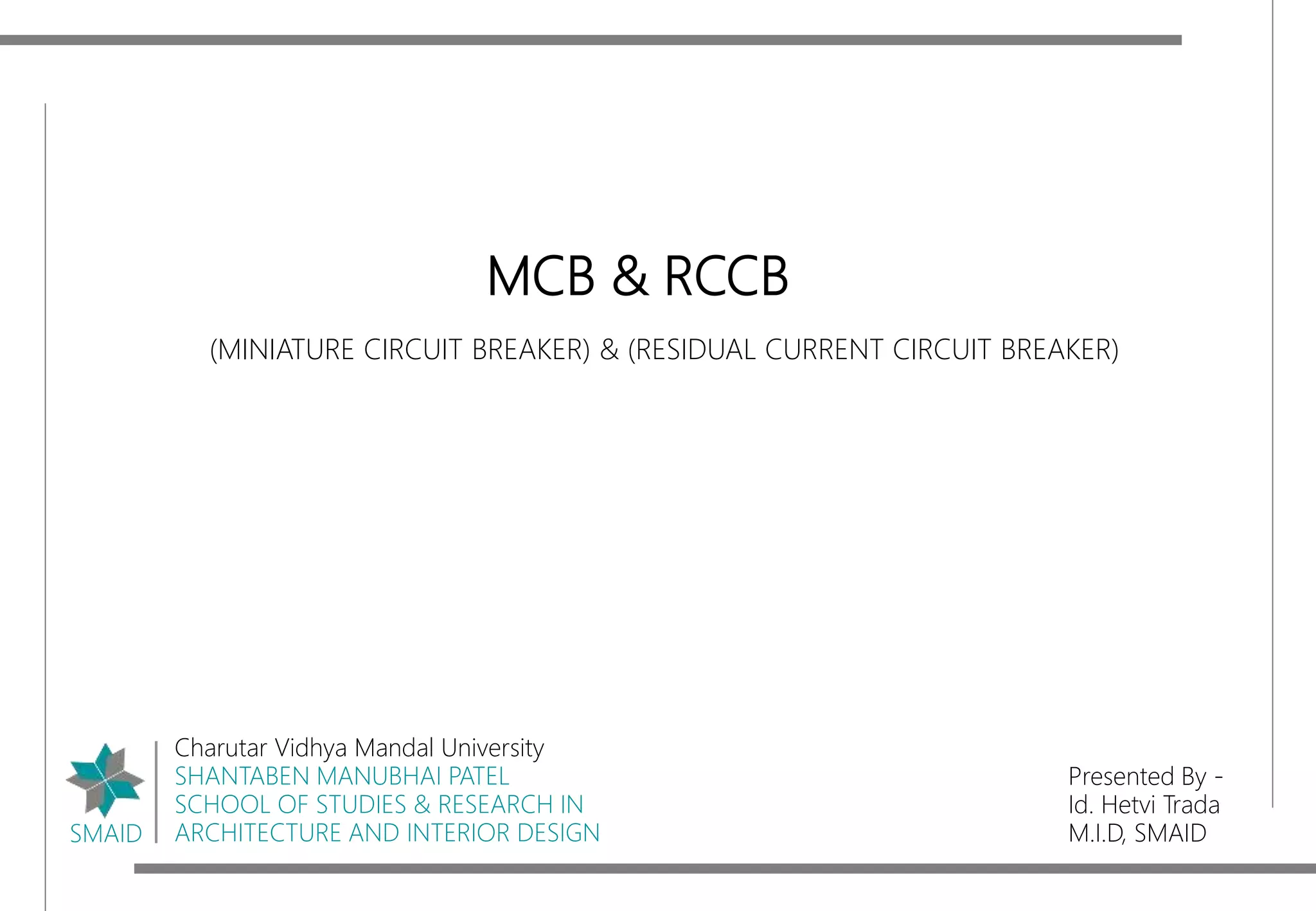 MCB & RCCB | PPTX