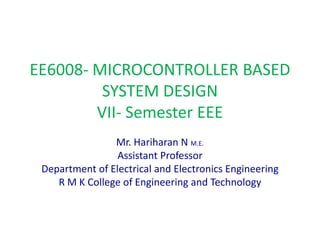 EE6008 MCBSD - Introduction to PIC Micro controller | PDF