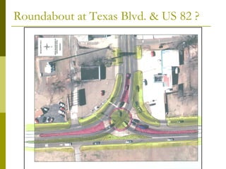 Roundabout at Texas Blvd. & US 82 ?
 