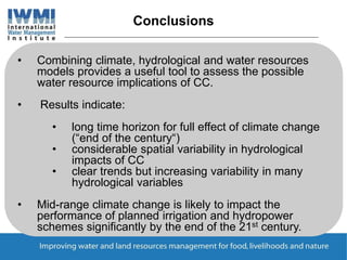 Implications of climate change on existing and planned water resource development in the Upper Blue Nile