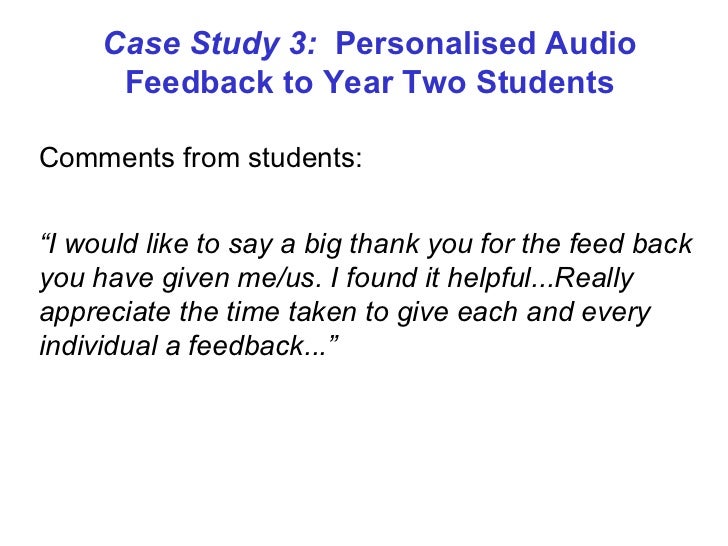 Mp3 Audio Feedback To Students