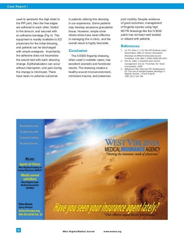 IV3000 Dressing for Fingertip Injuries