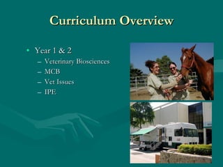 Curriculum Overview Year 1 & 2 Veterinary Biosciences MCB Vet Issues IPE 