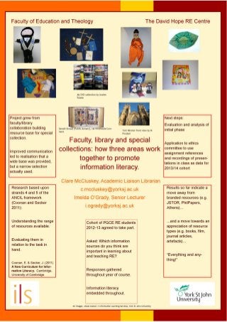 McCluskey & O'Grady - Faculty, library and special collections: how three areas work together to promote information literacy (poster)