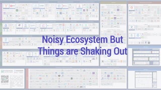 Noisy ecosystem but large
opportunity
Noisy Ecosystem But
Things are Shaking Out
 