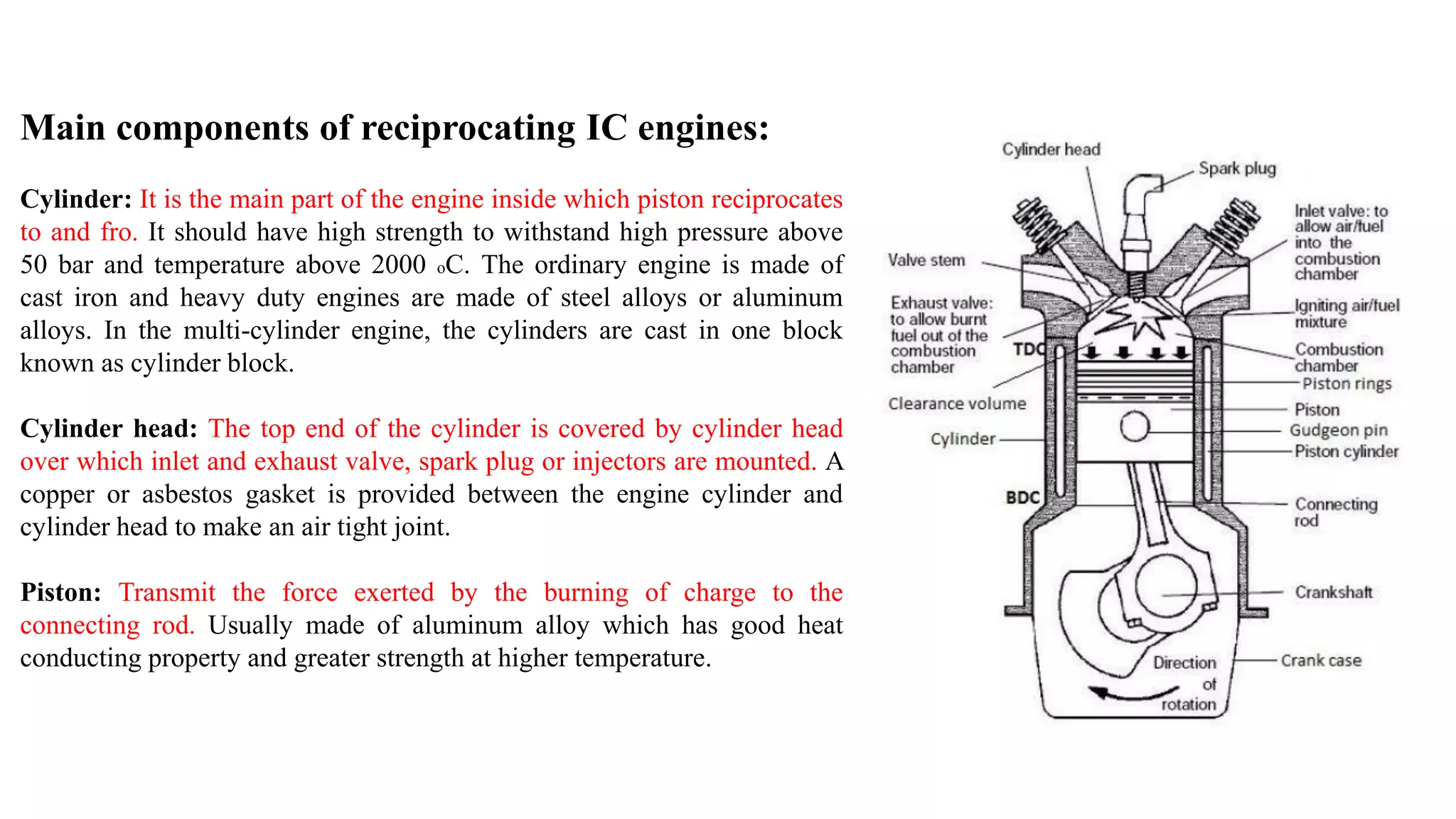 Resiprocating Engine Reciprocating Engine Parts