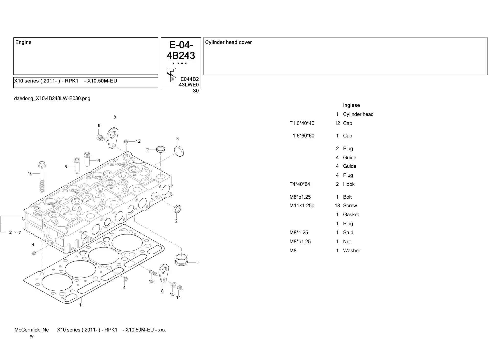 Mc cormick x10 series (2011 ) - rpk1 - x10.50m-eu tractor service