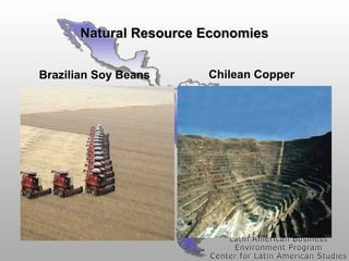 Natural Resource Economies
Brazilian Soy Beans

Chilean Copper

 