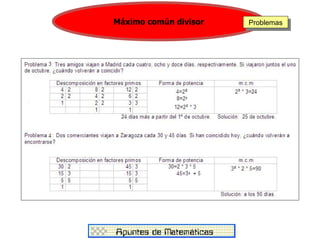 Máximo común divisor   Problemas
 