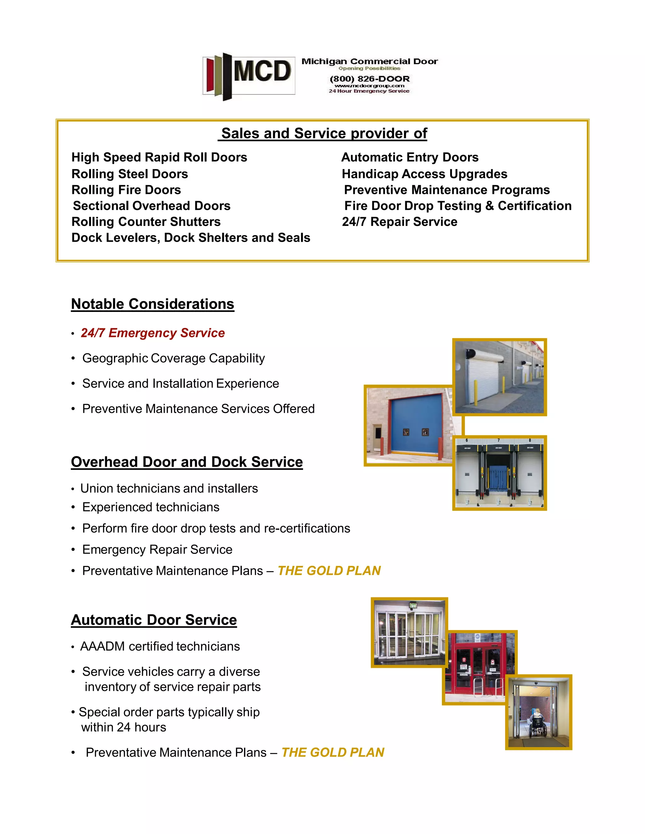 Mcd product and service information | PDF