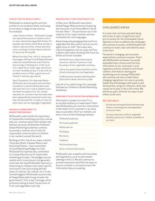 Mcd Csr Program McDonald's 2010 Corporate Social Responsibility Report | PDF