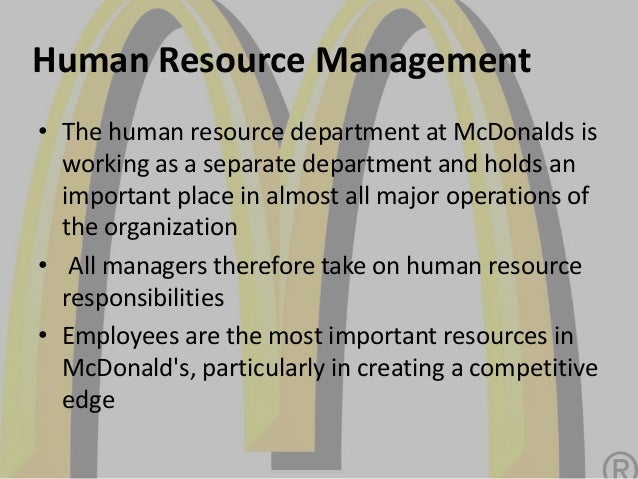 Human Resources Management McDonalds