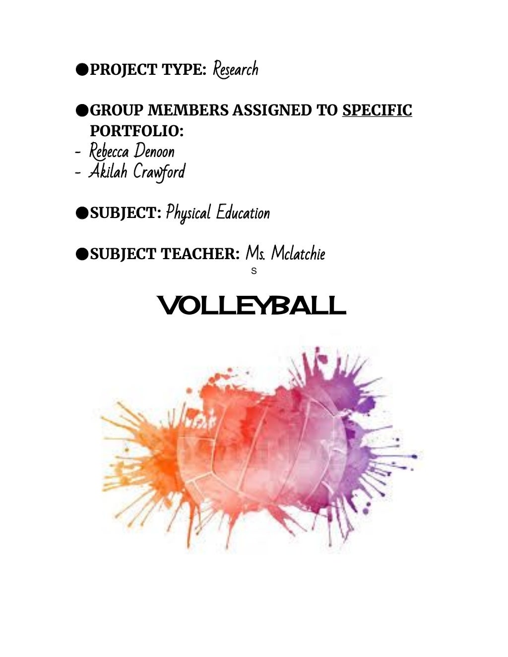 Volleyball Research Assignment
