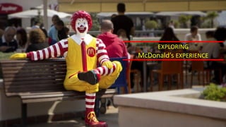 EXPLORING
McDonald’s EXPERIENCE
 