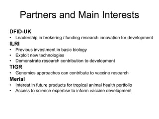 East Coast Fever Vaccine Frontier Research Project