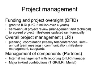 East Coast Fever Vaccine Frontier Research Project