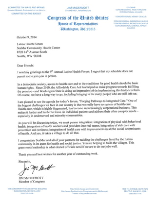 Congressman McDermott Letter