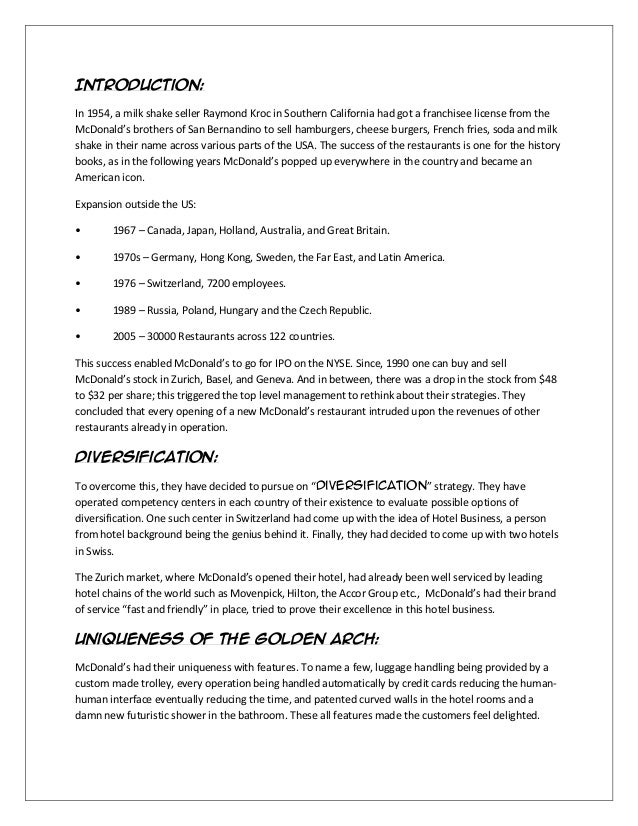 Case study of mc golden arch essay picture