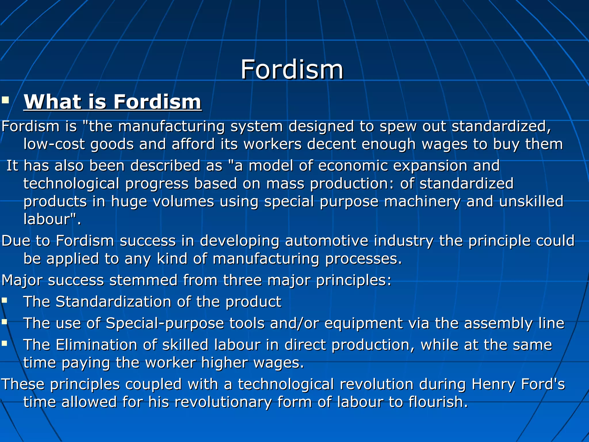 Fordism Example Mc donaldization of society(final) | PPT