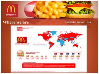 Where we are Domestic market: USA 
 