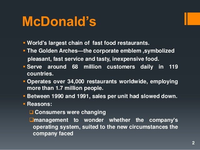 operational plan of mcdonalds