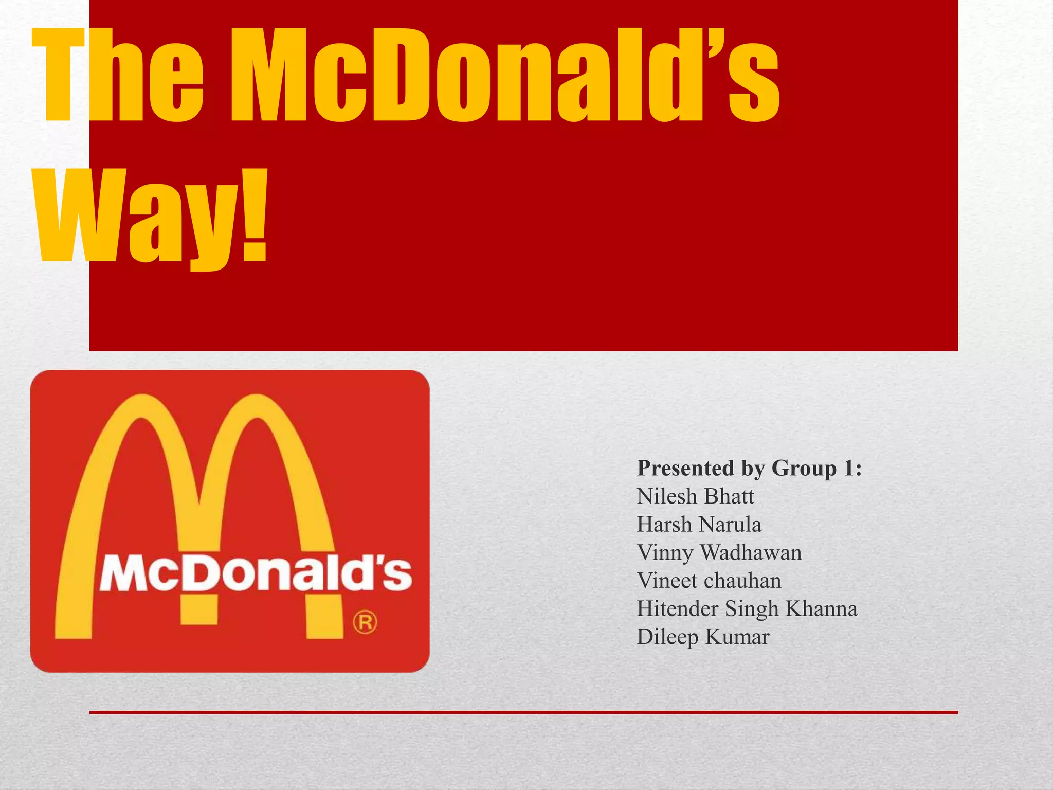 McDonald's Supply Chain PPT