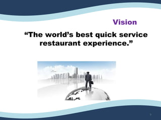 Vision
“The world’s best quick service
restaurant experience.”
5
 
